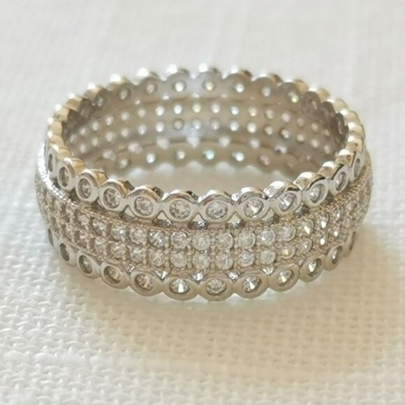Sterling silver cz eternity band ring size 8 NEW - Picture 7 of 9